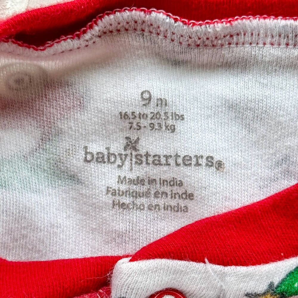 4/$10 - Baby Starters Christmas Cotton Baby Footie, Onesie Bodysuit, & Bib Set | - Picture 4 of 11